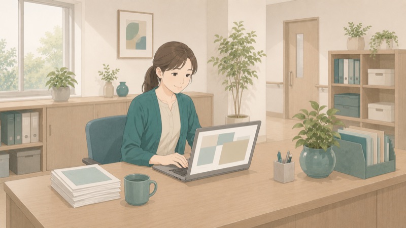 AI業務効率化支援の場面イラスト
