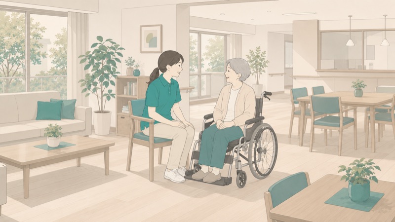 介護施設の場面イラスト