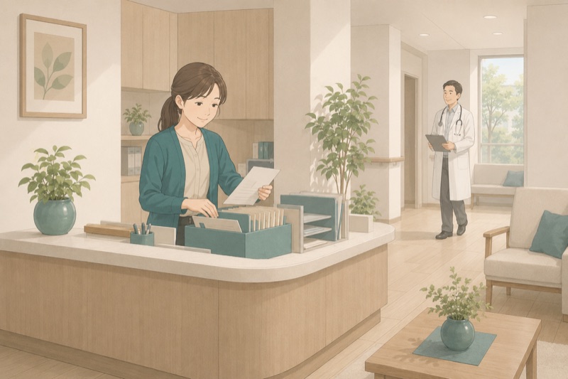 クリニック運営支援の場面イラスト