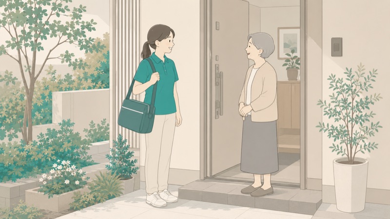 訪問看護の場面イラスト